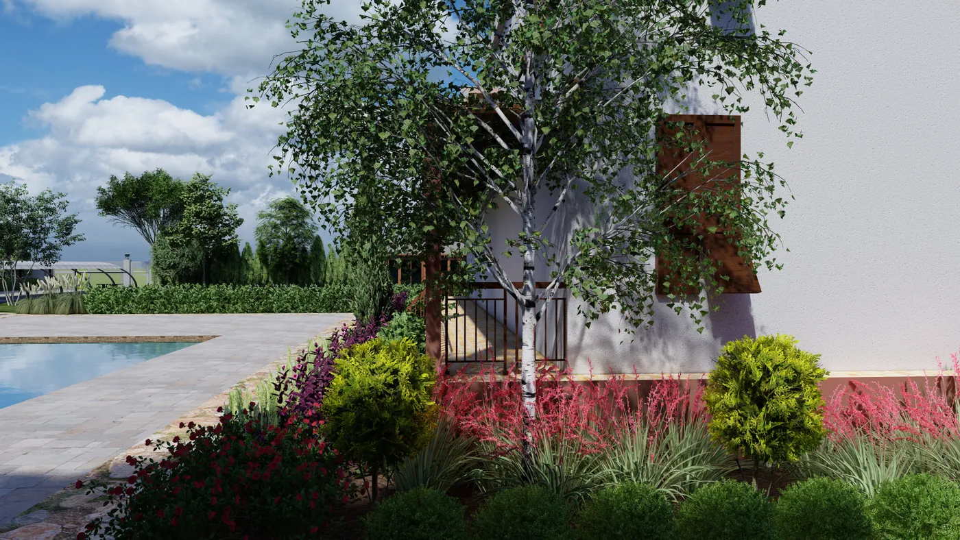 Villa bahçesi peyzaj tasarımı